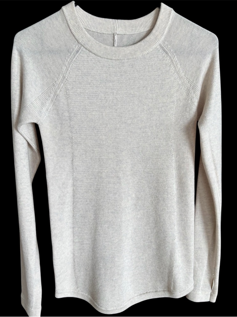 Women's Lululemon Extra Small Merino Wool Long Sleeve Sweater In Light Ivory